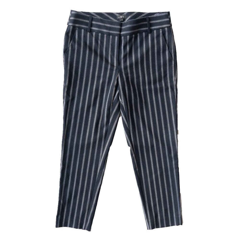 Loft Stripe Skinny Pants Black Emo Goth Hot Topic Jack Skellington Ankle Trouser